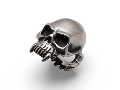 Bague de Biker en acier chirurgical chromé,...