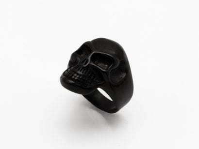 Bague de Biker en acier chirurgical noirci,...