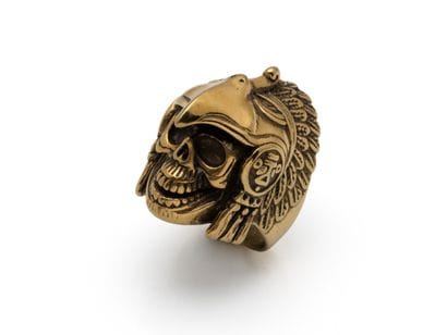 Bague de Biker en acier chirurgical doré,...