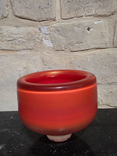 Vase rond en verre mat et transparent, intérieur...