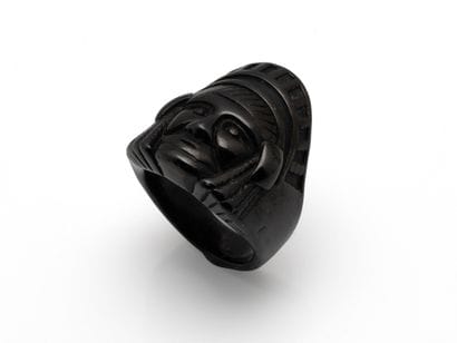 Bague de Biker en acier chirurgical noirci,...