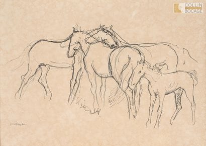 Yves BRAYER (1907-1990)
Chevaux en Camargue
Lithographie...