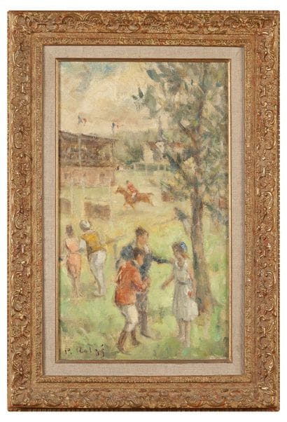 (Cheval - Hippisme)
La présentation du jockey
Toile...