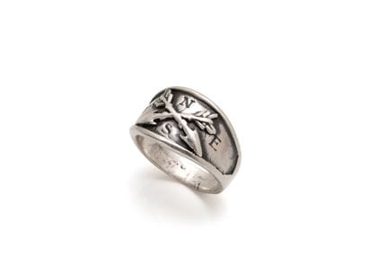 Bague bandeau d'homme en argent 800 millièmes,...
