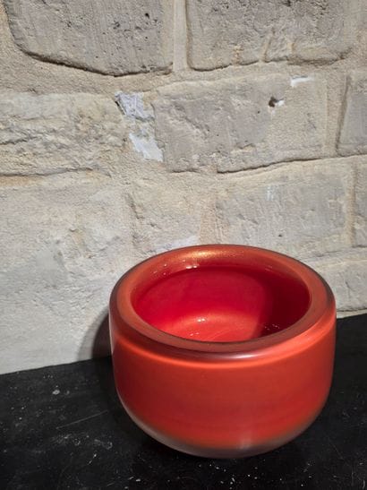 Vase rond en verre mat et transparent, intérieur...