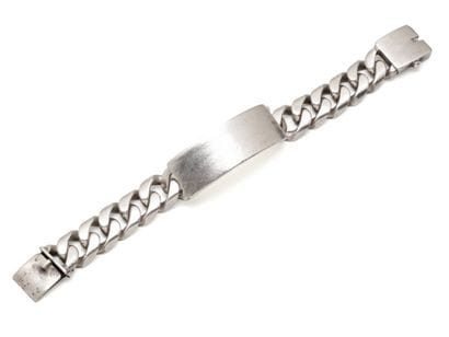 Important bracelet gourmette en argent 800...