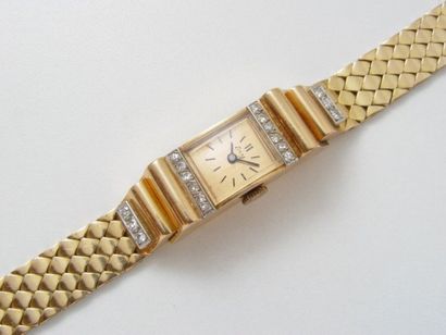 Montre bracelet de dame en or et platine,...