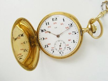 LIP
Montre savonnette de poche en or, cadran...