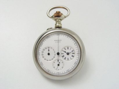 Montre de poche en acier avec chronographe....