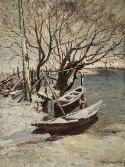 Wartan MAHOKIAN (1869-1937)
Barques en hiver...