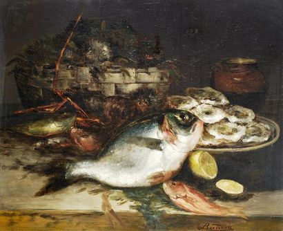Eugène BAUDIN (1843-1907)
Poissons et crustacés,...