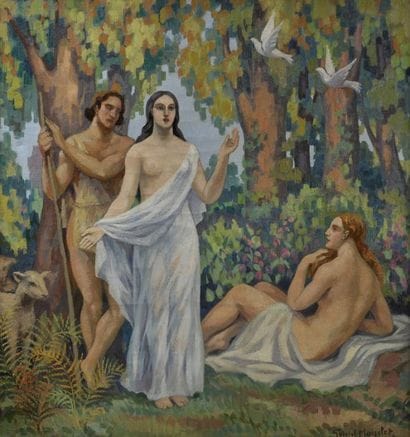 Gabriel MOISELET (1885-1961)
Nus et bergers...