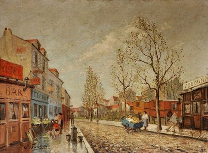 Edward FEBVRE (1922-2004)
La rue commerçante...