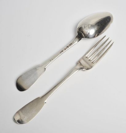 Couvert uniplat en argent. Juridiction de...