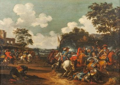 Ecole ALLEMANDE du XVIIIème siècle 

Combat...
