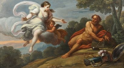 Ecole ROMAINE vers 1700 

Mars et Venus 

Panneau...