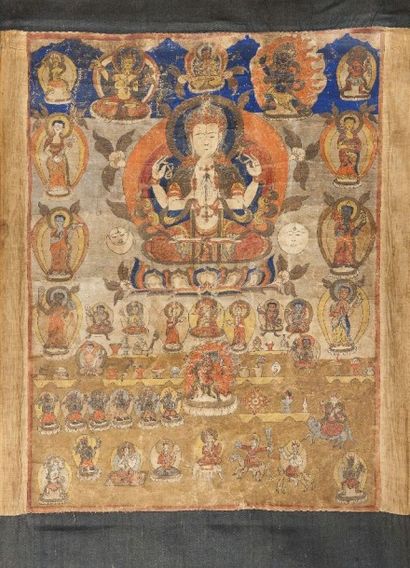 Thangka représentant Sadaksari Lokeshvara....