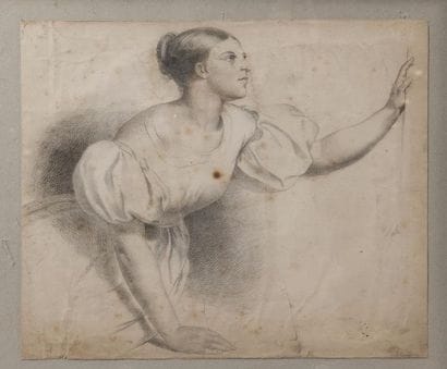Ecole ITALIENNE vers 1860 

Une jeune fille...
