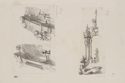 Ecole ITALIENNE vers 1800 

Etude de colonnes,...