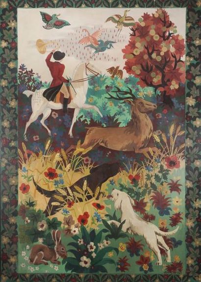 JEANLUX

La chasse à courre

Toile.

Signée...