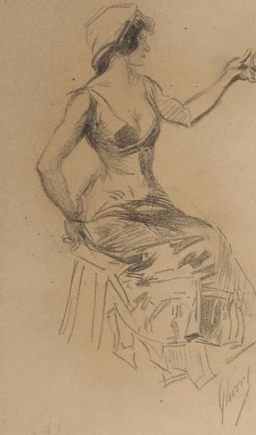 Jules CHERET(1836-1932)

Femme assise.

Mine...