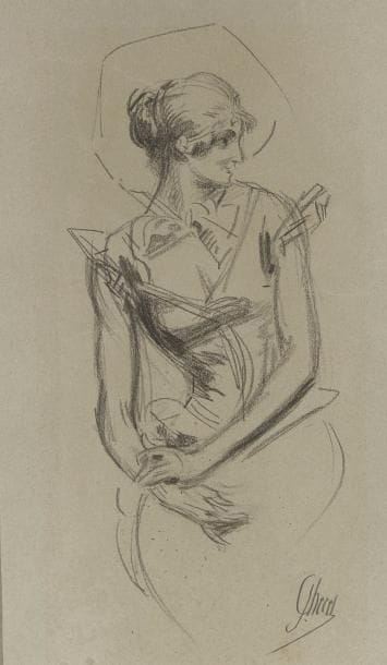 Jules CHERET(1836-1932)

Élégante assise.

Mine...