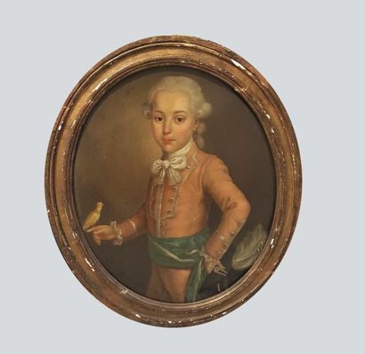 Ecole FRANCAISE vers 1780 

Enfant à l'oiseau

Toile....