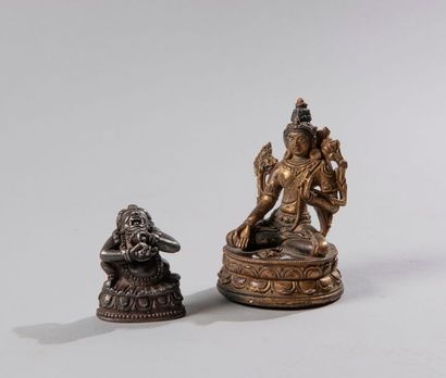 Deux bouddhas en bronze, Tibet