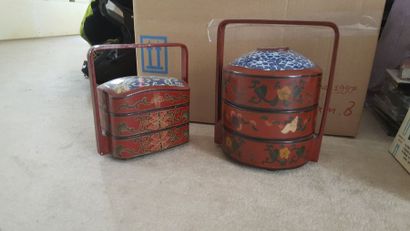 Ensemble de deux boîtes à compartiments en...