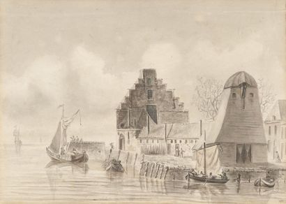 Ecole HOLLANDAISE du XVIIIème siècle

Barques...