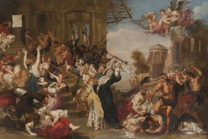 Ex 4398- Ecole FLAMANDE du XVIIIème siècle,...