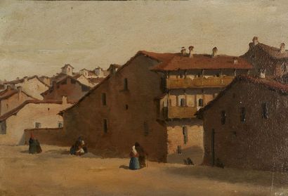 Ecole du XIXe siècle

Vue d'un village de...