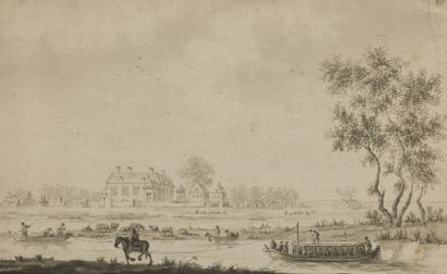 Ecole HOLLANDAISE du XVIIIème siècle
Un château...
