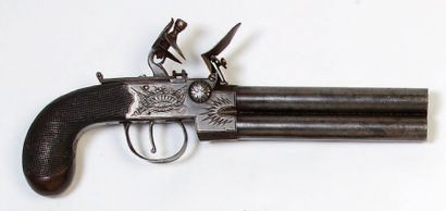 LONG PISTOLET ANGLAIS DOUBLE, À COFFRE, À...