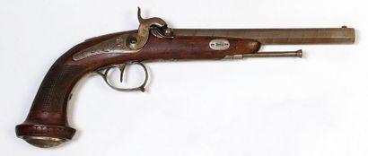 FIN PISTOLET À PERCUSSION D'OFFICIER Canon...