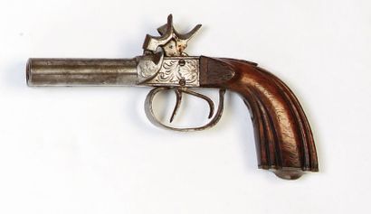PISTOLET DOUBLE À COFFRE À PERCUSSION Canons...