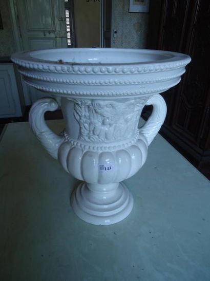 Jardinière en céramique blanche