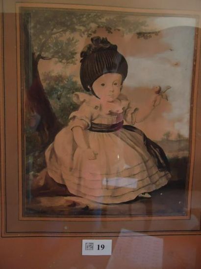 Ecole Française
Jeune fille, aquarelle sur...