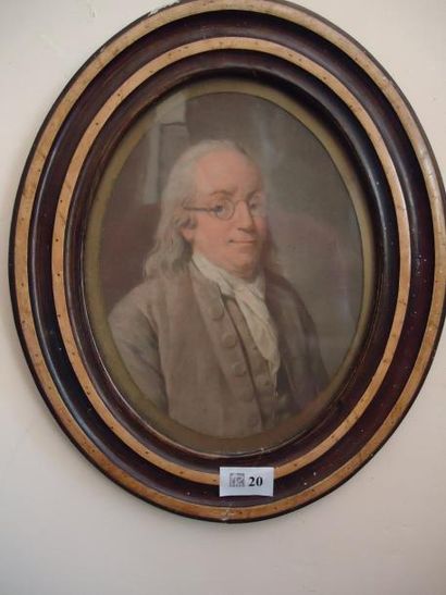 Ecole Française
Portrait de Franklin, Aquarelle...