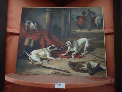 D'Après Alfred de Dreux
Combat de chiens...