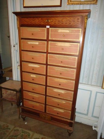 Cartonnier en bois de placage à deux rangées...