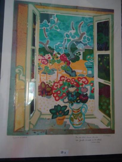 CHARON Guy
Bouquet de fleurs, lithographie...