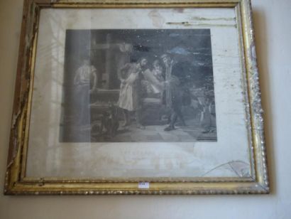 Gravure en noir, Gutemberg, 62,5 x 70 cm