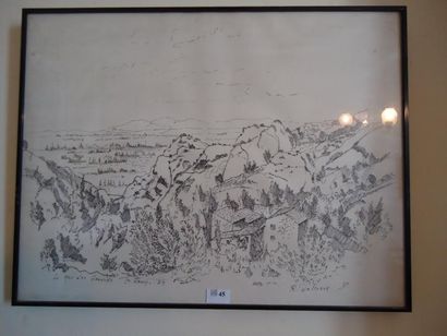 Trois oeuvres: La maison, huile sur toile...