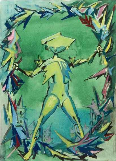 COUTAUD Lucien (1904-1997)
Personnage Gouache,...