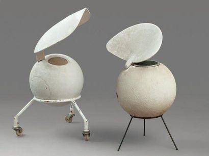Paire d'enceintes ELIPSON boule en plâtre...