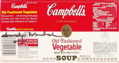 WARHOL Andy (1928-1987)
Etiquette de Campbell's...