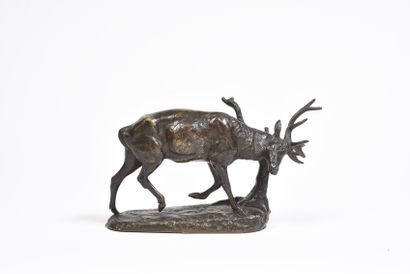 Alfred BARYE

Stag rubbing his antlers,

Bronze...