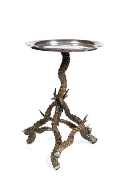 Pair of tables with base made from an assembly...