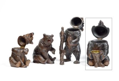 Sitting bear acting as a

as a tobacco jar

and...